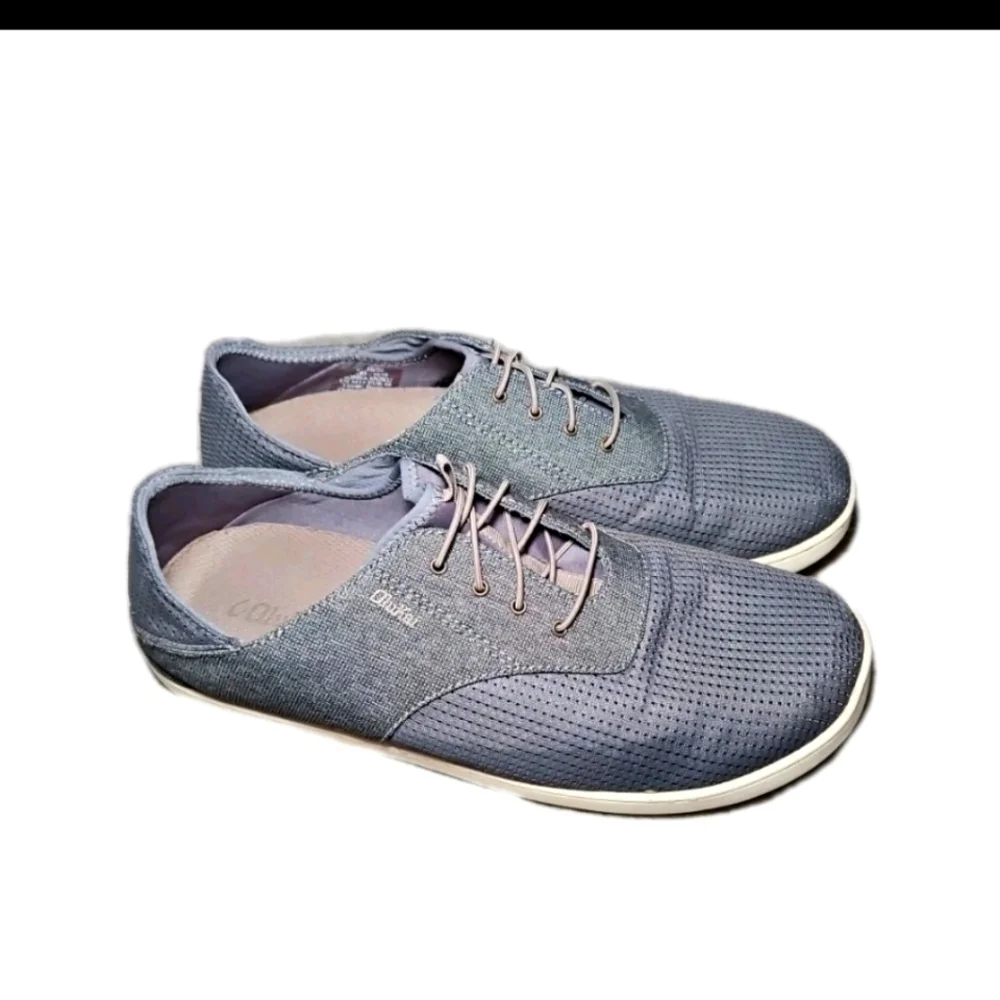OluKai Men’s Nohea Moku No Tie Boat Shoes In Charcoal / Clay 13